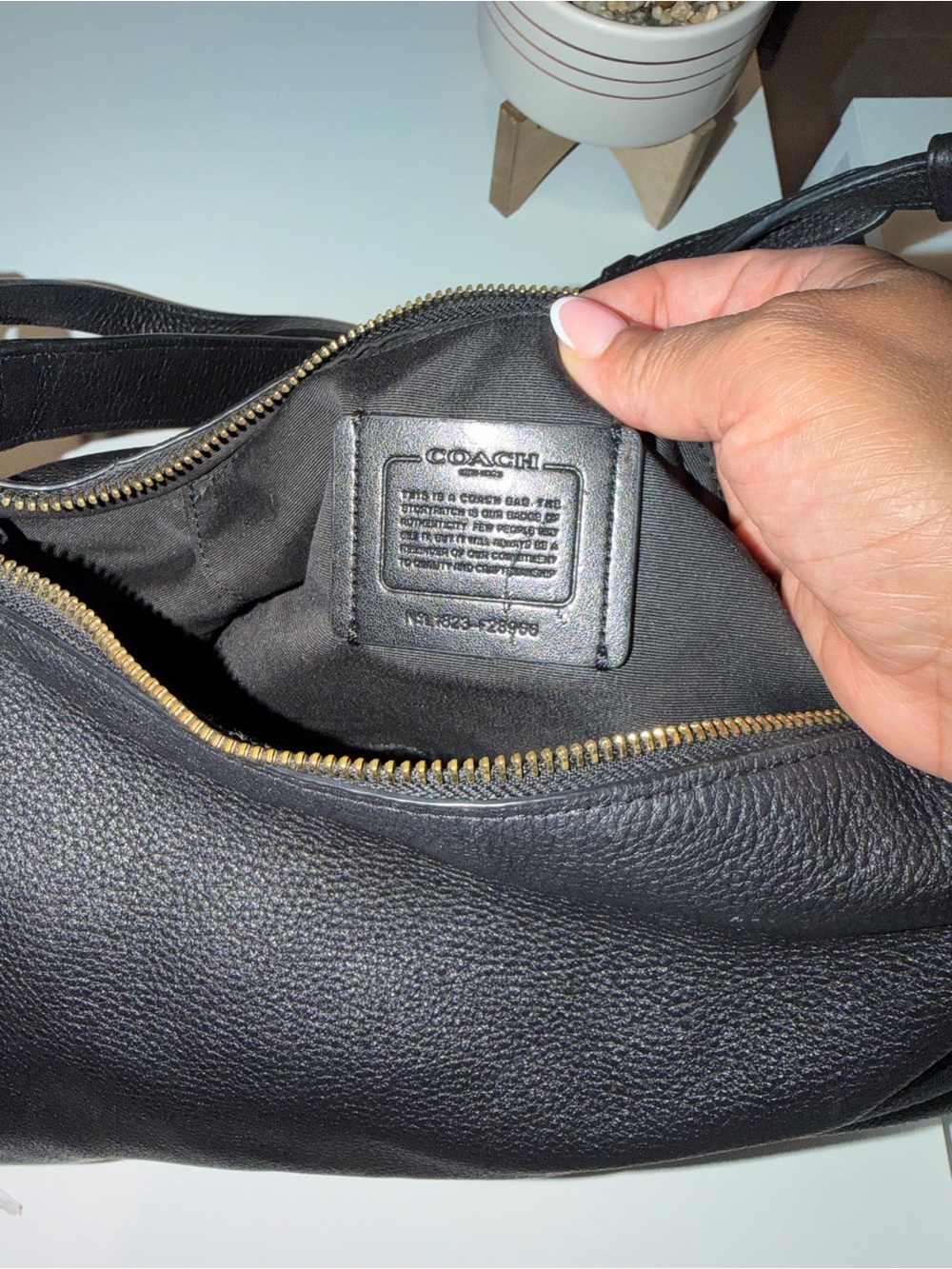 Coach Mia Black Leather Shoulder Bag with Gold Hardware - Picture 4 of 5